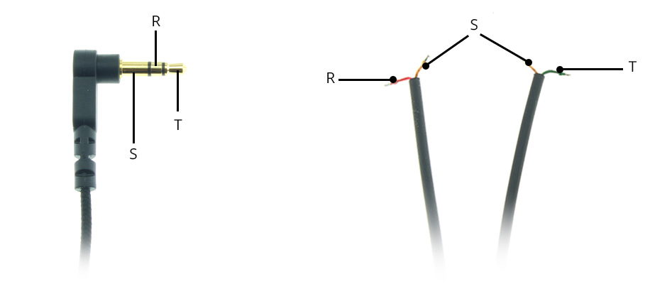 Câble Jack TRS 3.5mm Stéréo Mâle Coudé Plaqué Or vers Fils Nus 1.2m